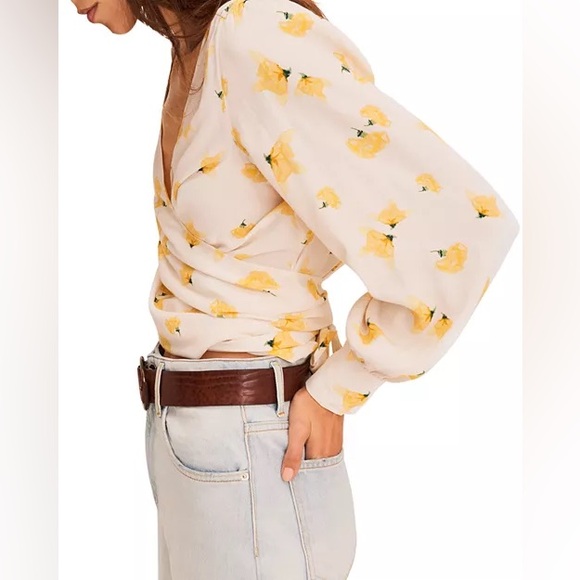 ba&sh Koxie Floral Print Wrap Top , sz : small - Picture 4 of 14